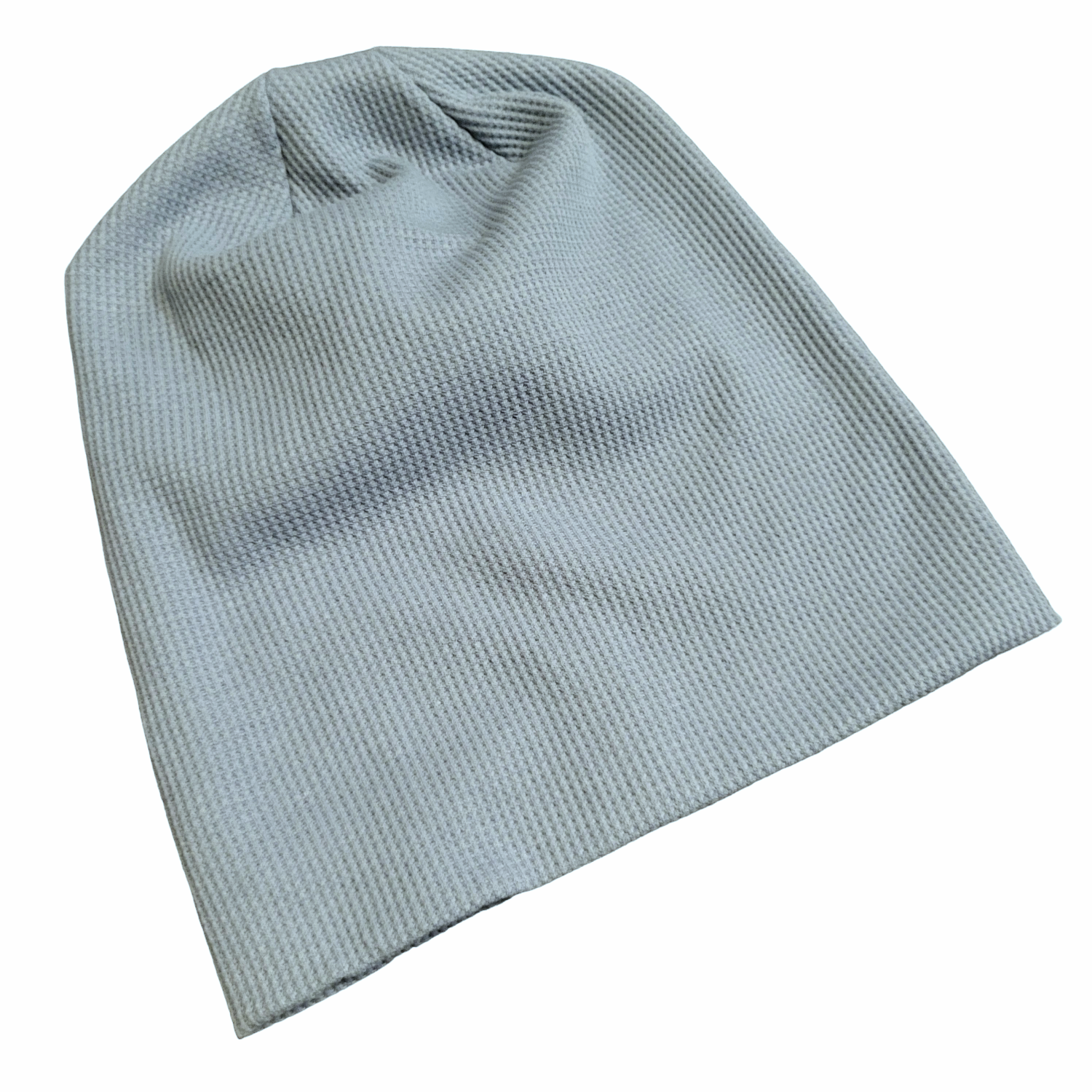 Dusty light blue waffle cotton beanie