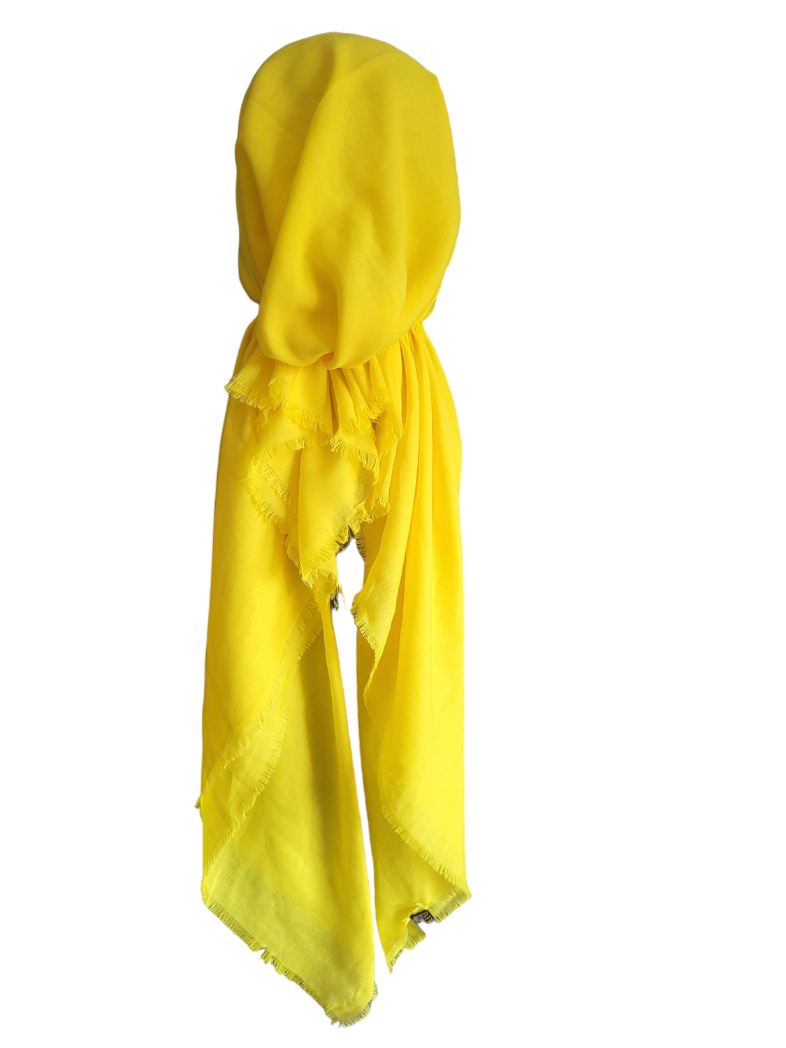 Deep brighter yellow solid  - soft fringes pretied tichel