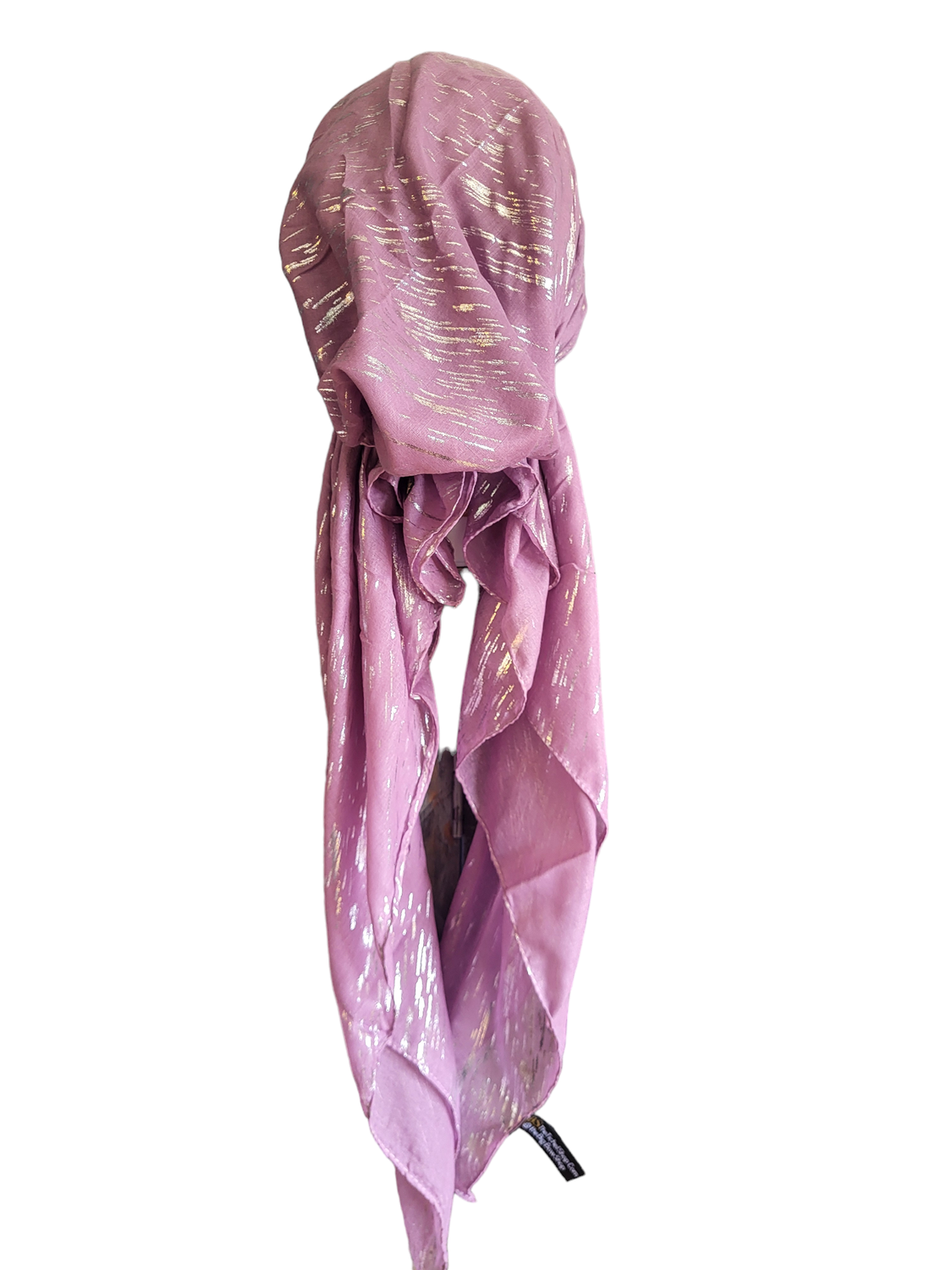 Lavender - silver streaked metallic pretied tichel