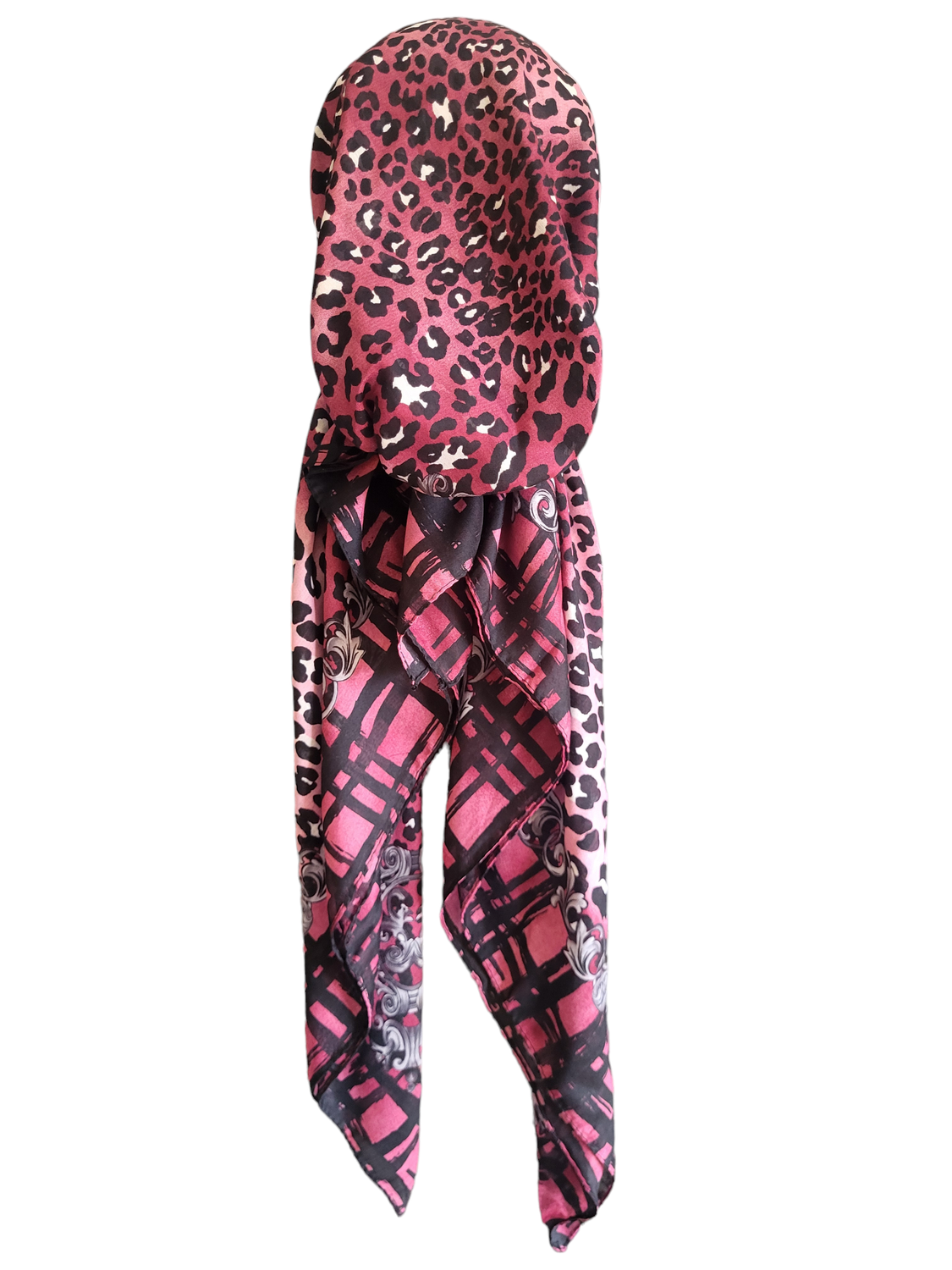 Reddish burgundy - Turkish pretied tichel (BBS)