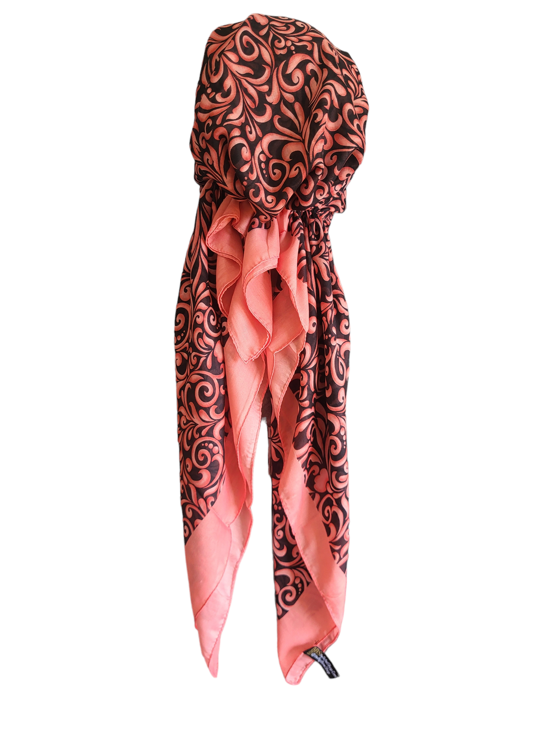 Light coral - Turkish pretied tichel (BBS)