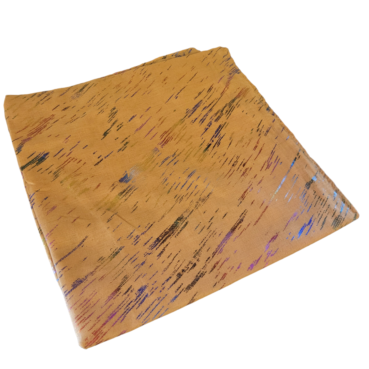 Mustard colorful metallic streaks tichel