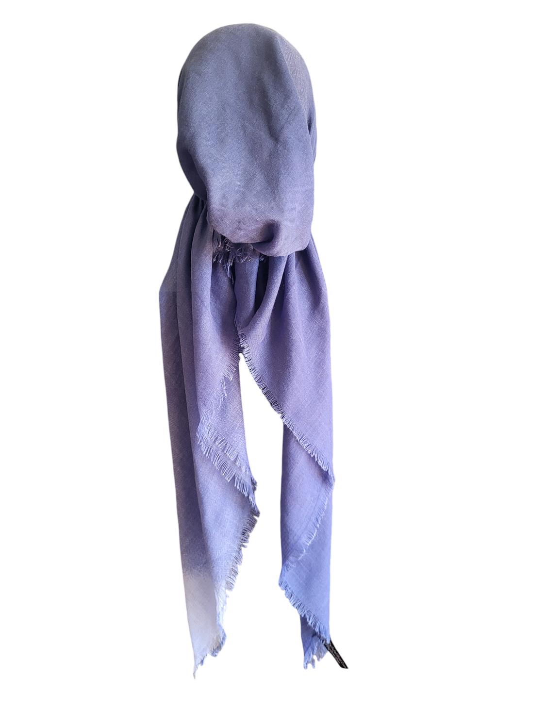 Shades of blue/white - shaded soft fringes pretied tichel