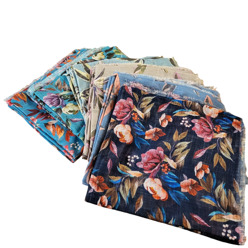 Soft fringes - pretty floral patterned