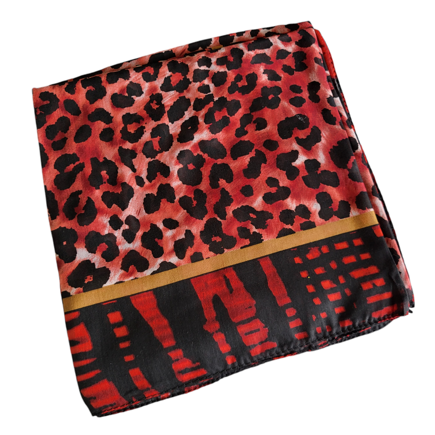 Black/red leopard - Turkish head scarve
