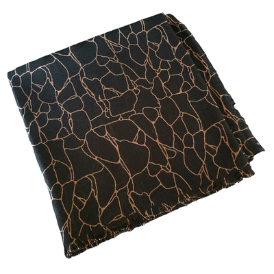 Black/brown patterned - soft fringes tichel