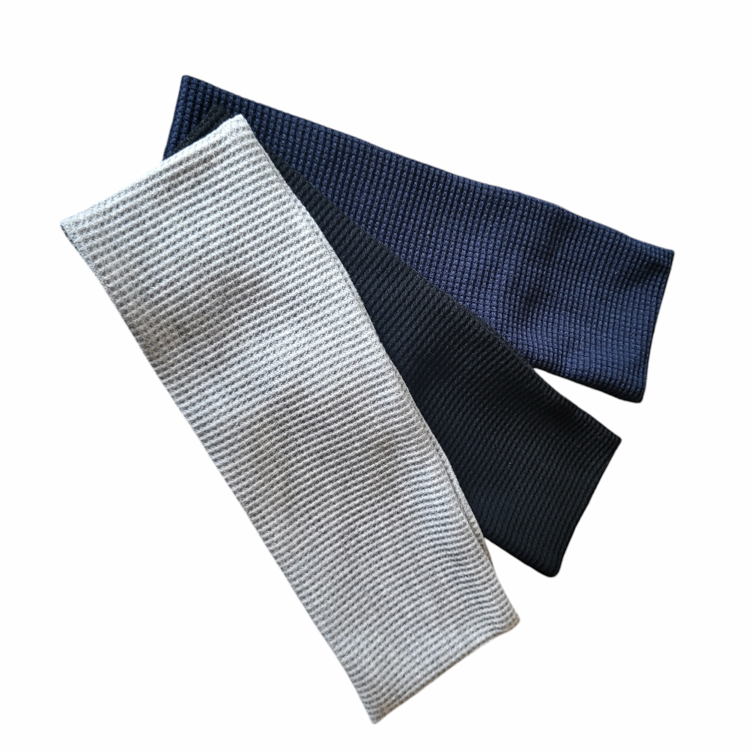 Narrow flat waffle cotton headbands