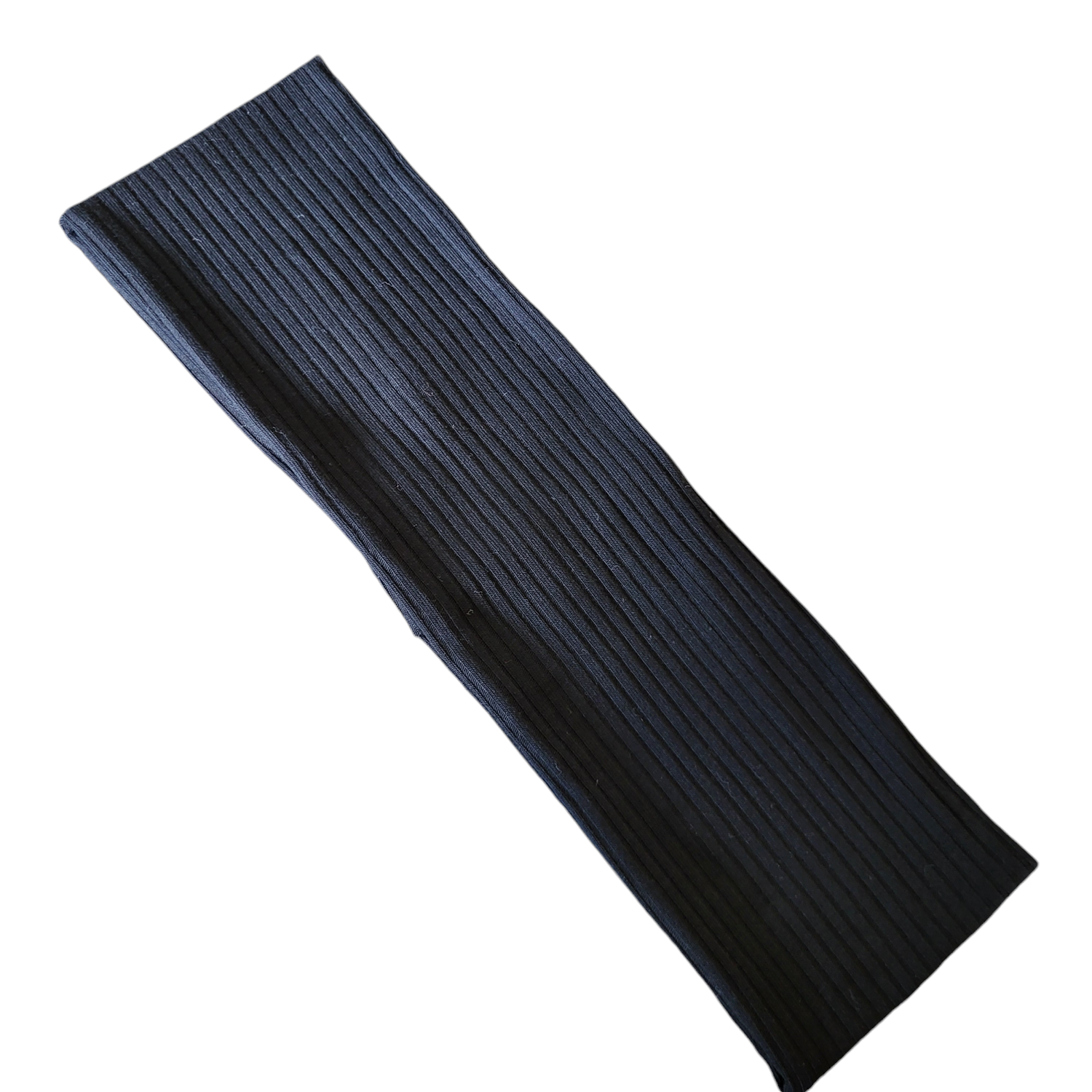 Black cotton flat headbands (not found in other categories) - wide and narrow, choose: ribbed (narrow horizontal ribs) (narrow 3&quot;)