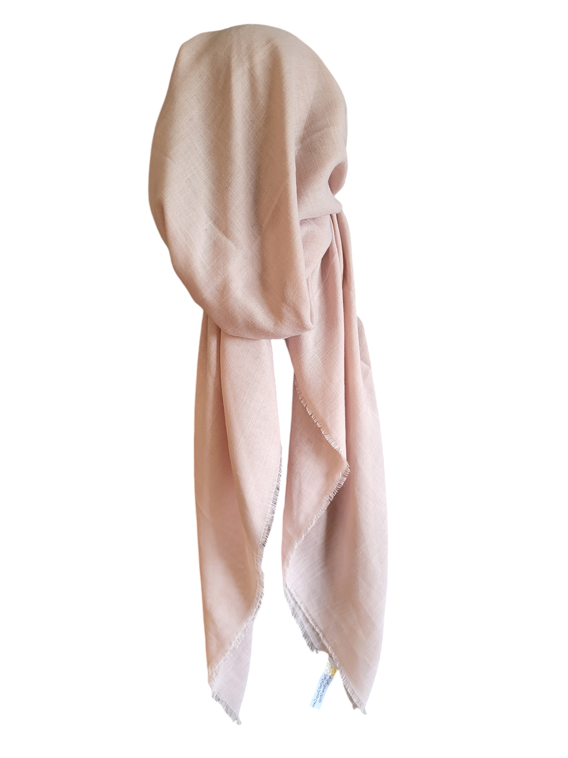 Slightly pinkish tan beige - soft fringes pretied tichel