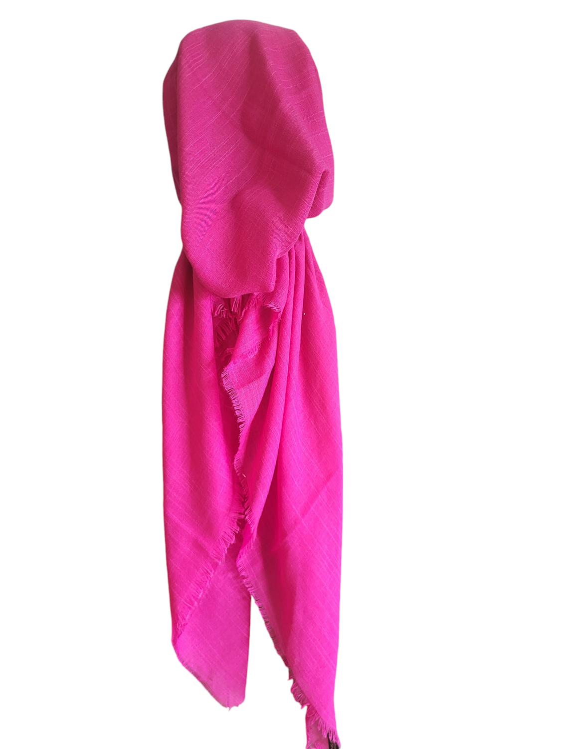 Fuchsia solid  - soft fringes pretied tichel