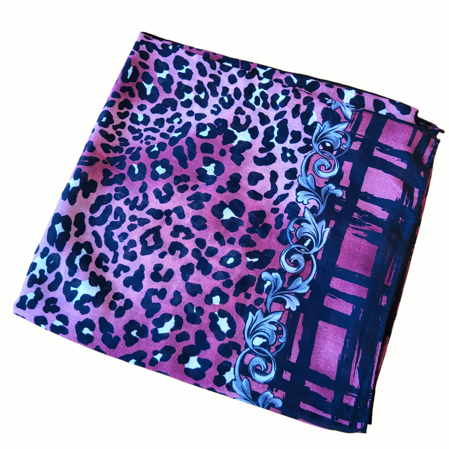 Wine leopard - Turkish head scarve