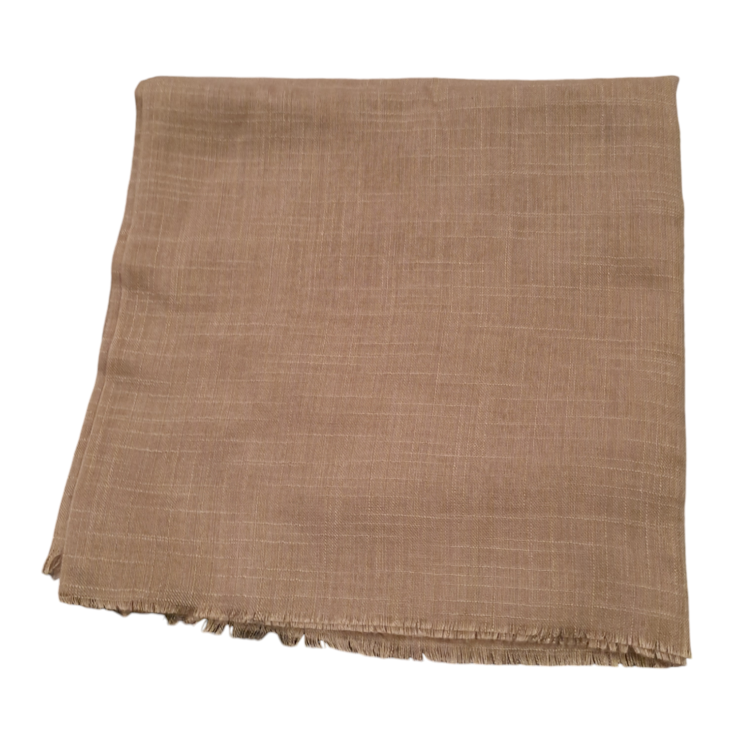 Solid soft fringed tichel - pinky tan