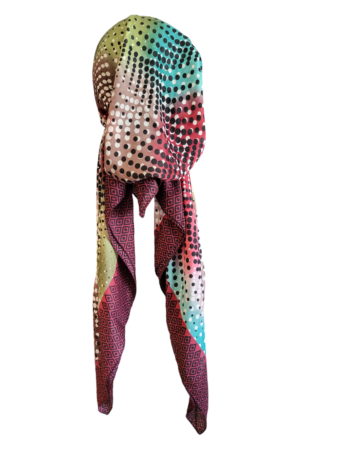 Burgundy n' more - Turkish pretied tichel w/band sewn in (BBS)