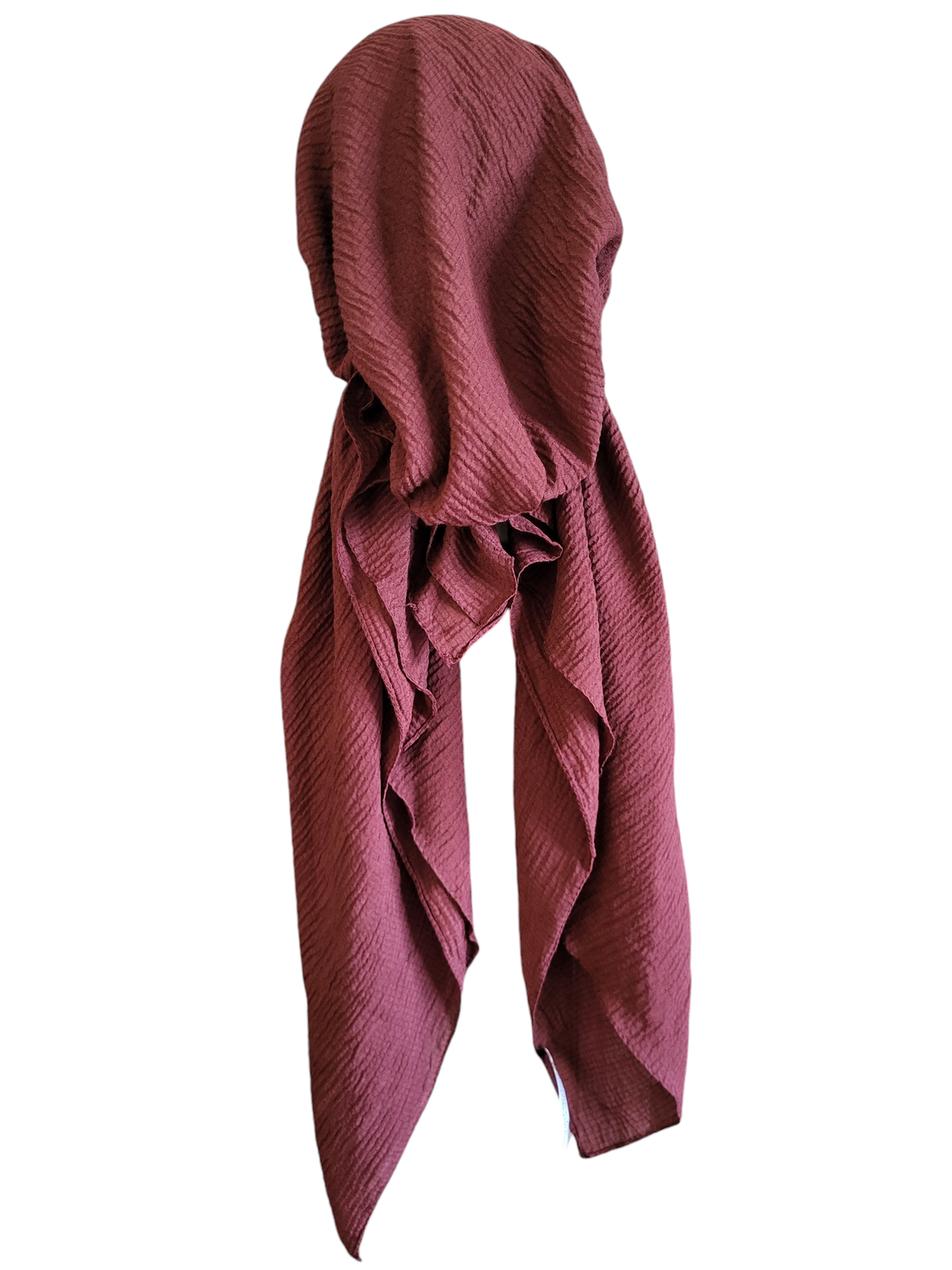 Burgundy wine textured pre tied tichel 