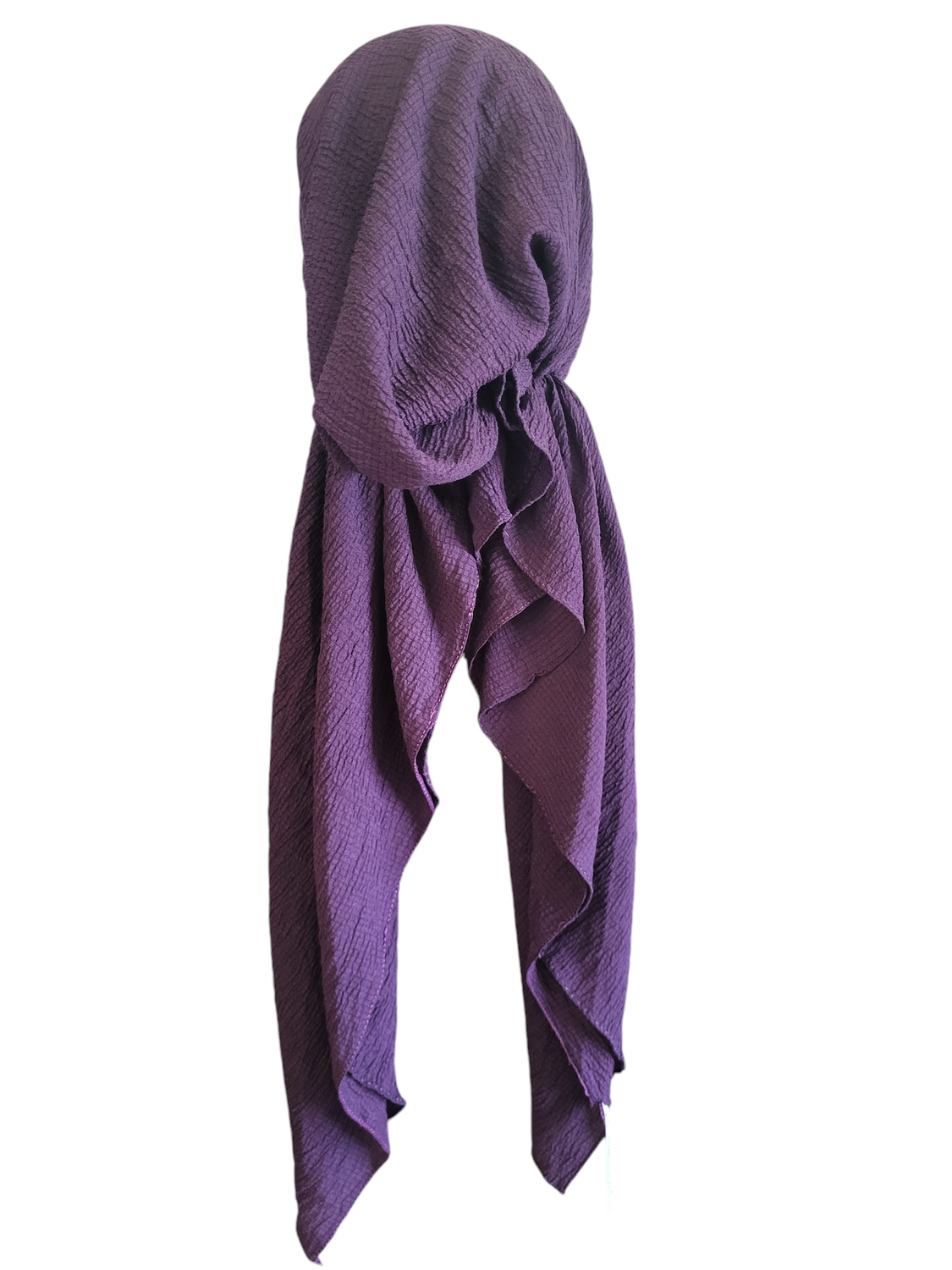 Eggplant textured solid pre-tied tichel