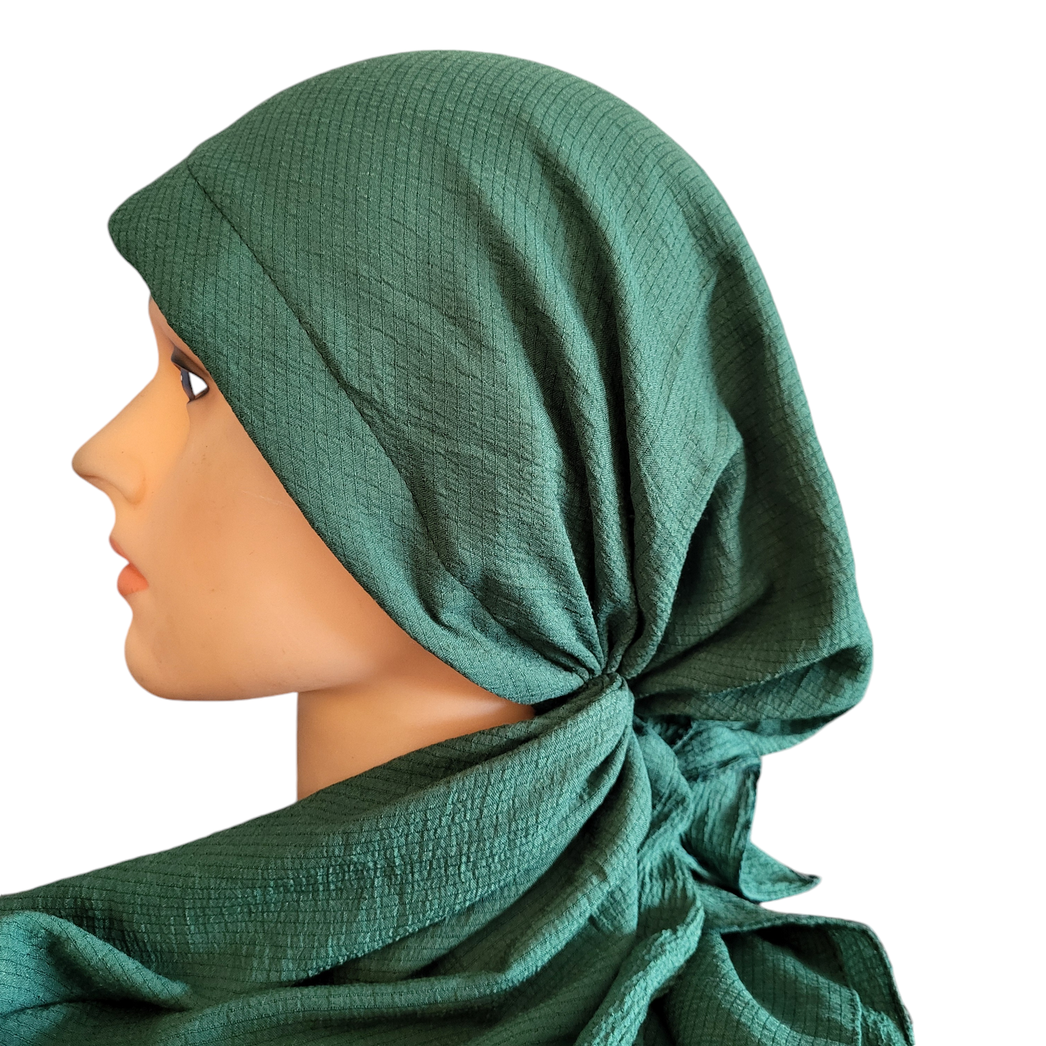 Bright green textured pre tied tichel 