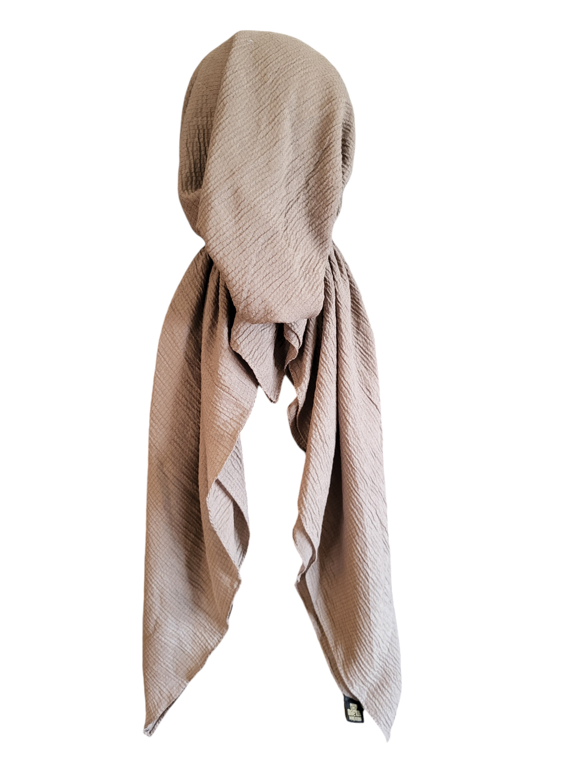 Medium olive textured solid pre-tied tichel