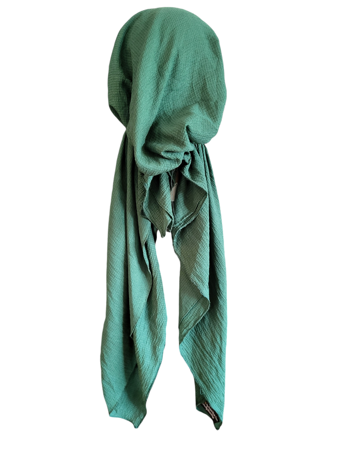 Bright green textured pre tied tichel 