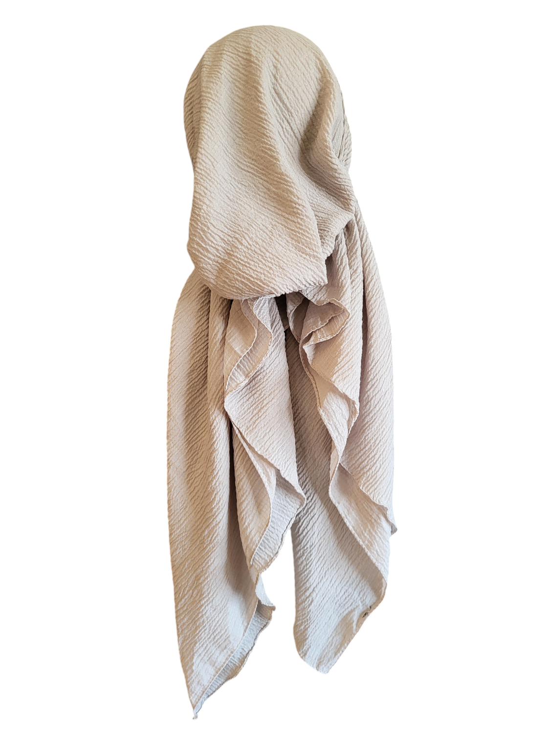 Tan/stone textured pre tied tichel 