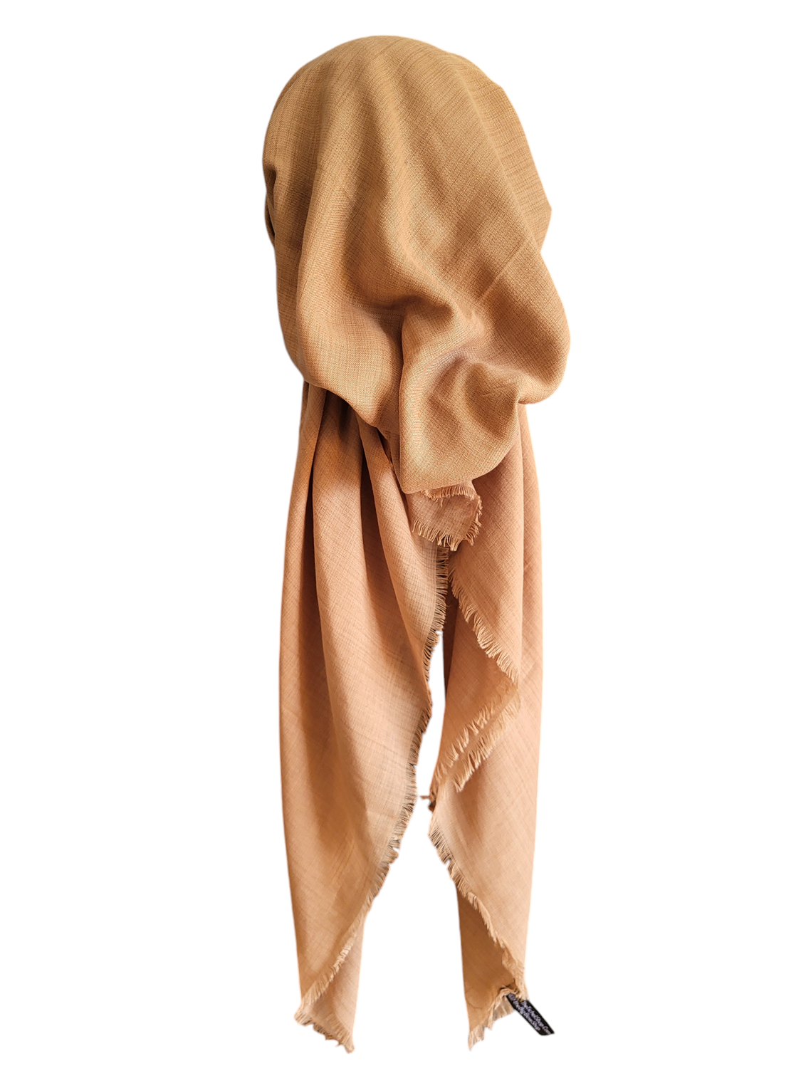 Light brown  solid  - soft fringes pretied tichel