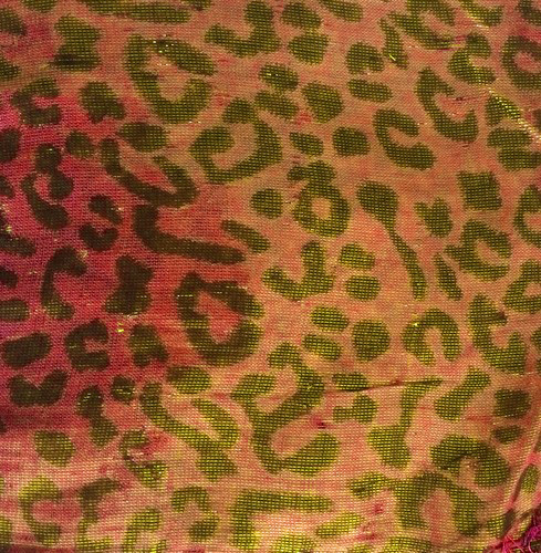 Apricot shimmering animal print tichel