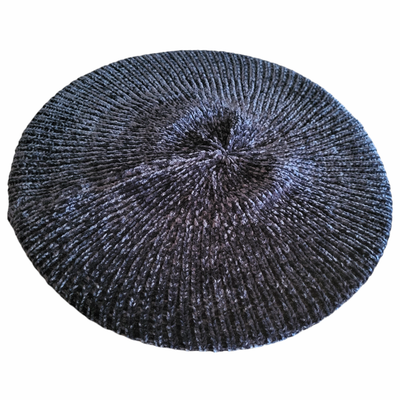 Narrow ribbed chenille snood - navy