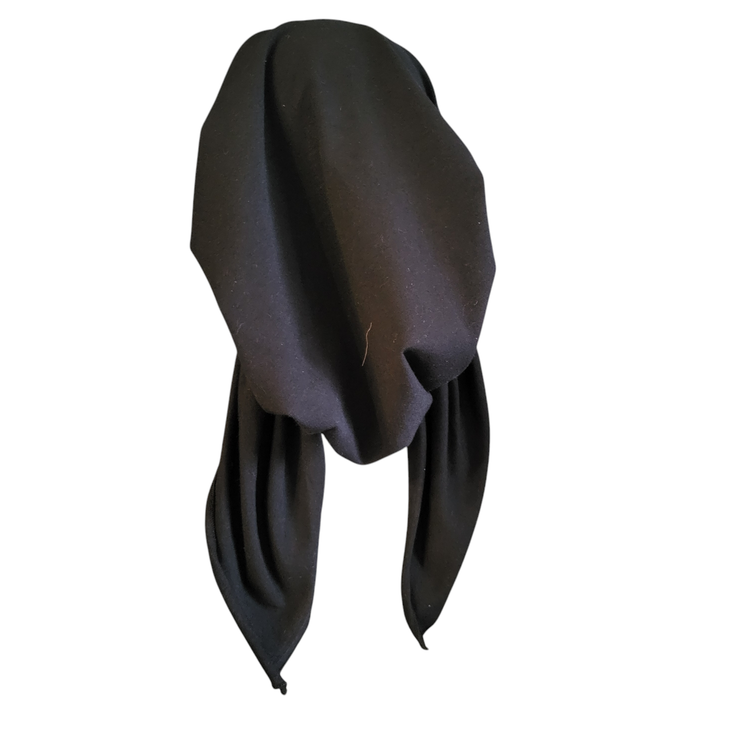 XL - Black pre tied tichel w/small stones- W/band sewn in