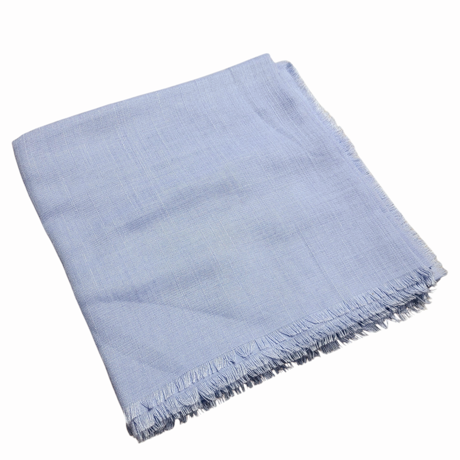 Solid soft fringed tichel - baby blue