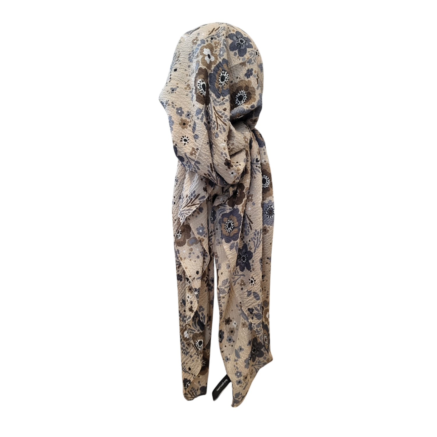 Tan - floral - AWESOME soft gauzy pretied tichel