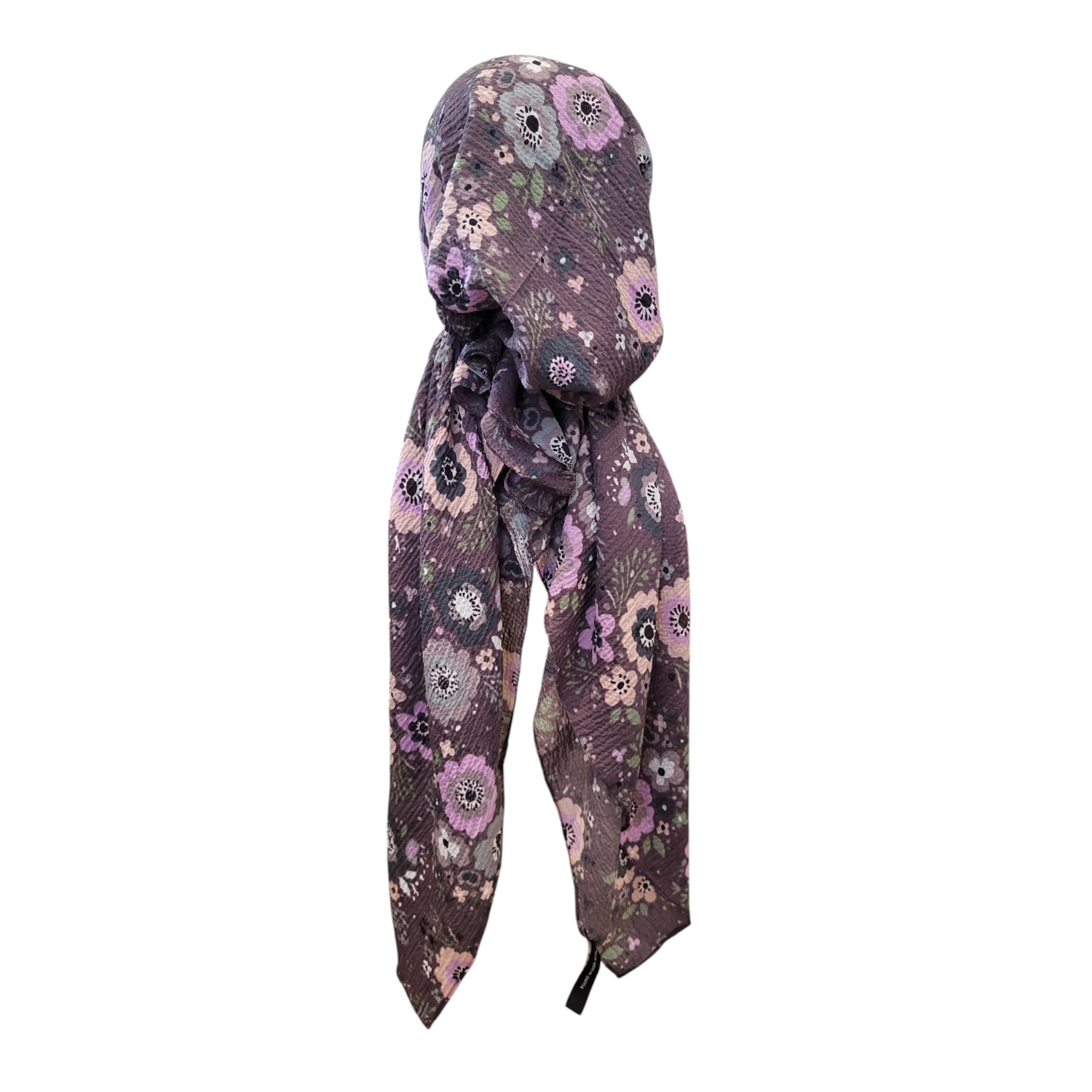 Dusty plum - floral - AWESOME soft gauzy pretied tichel