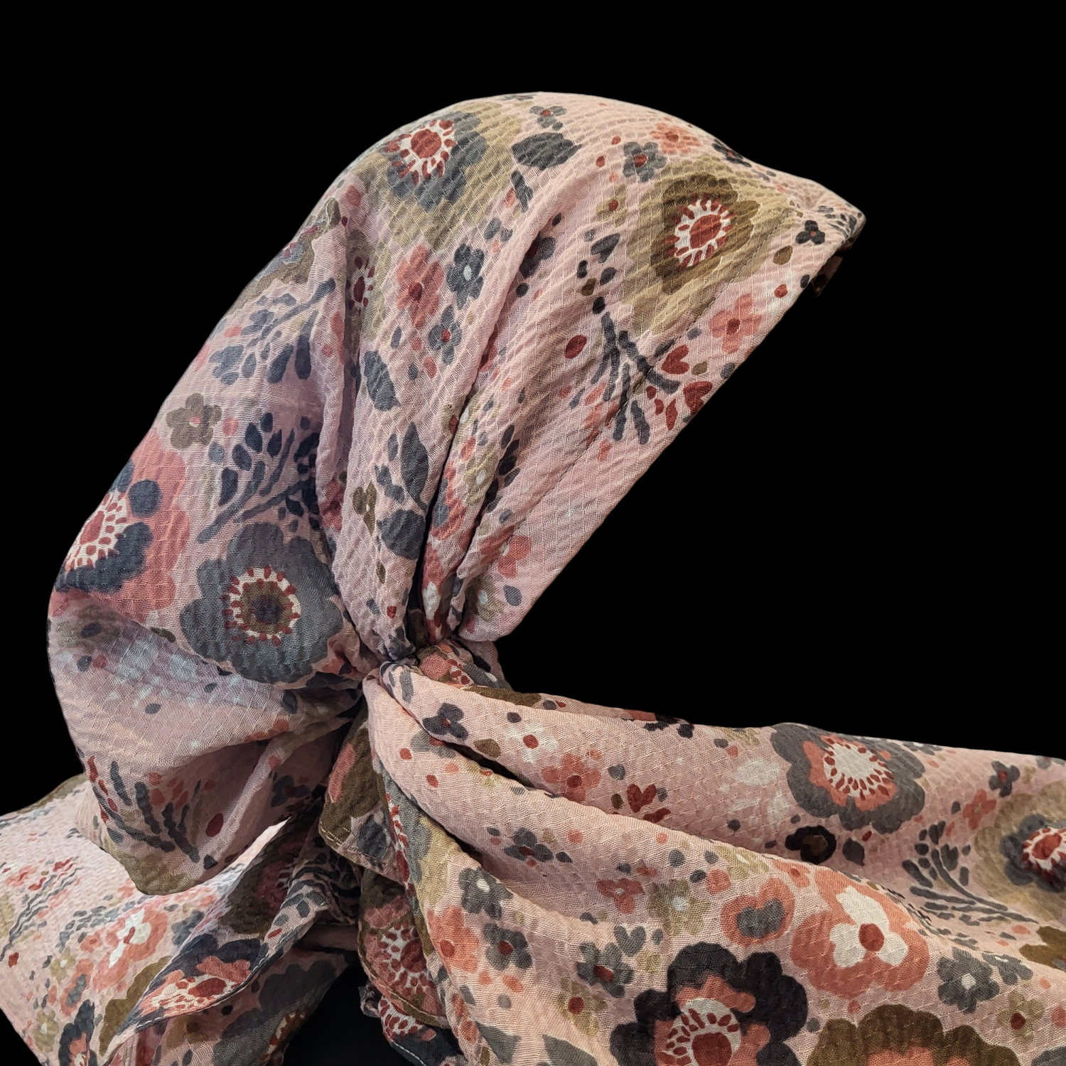 Blush - floral - AWESOME soft gauzy pretied tichel