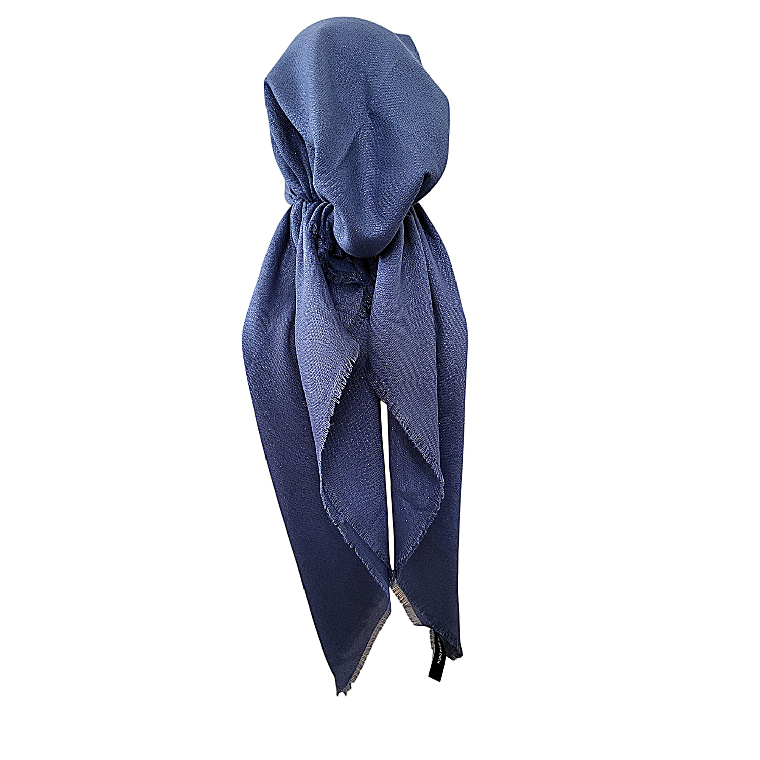 Denim w/glitter - soft fringes pretied tichel