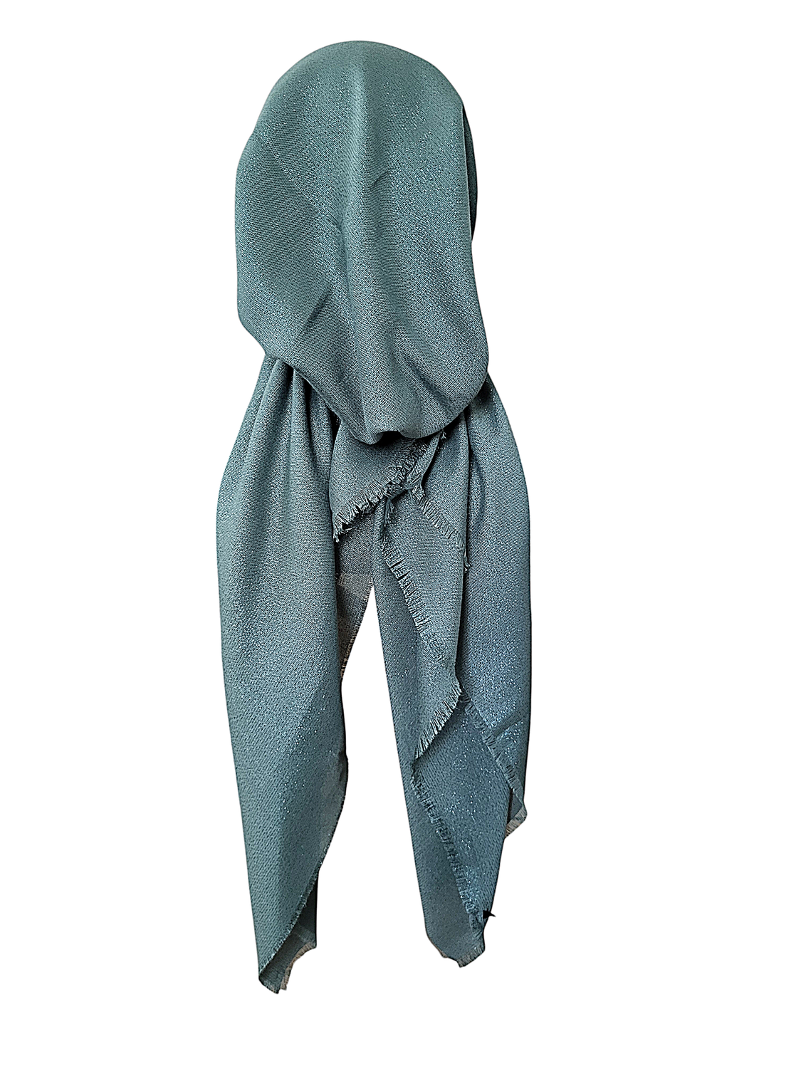 Light fern green w/glitter - soft fringes pretied tichel