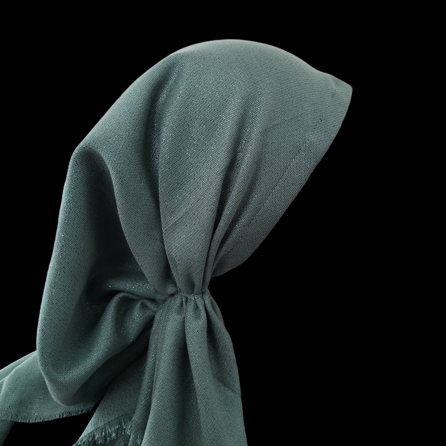 Light fern green w/glitter - soft fringes pretied tichel