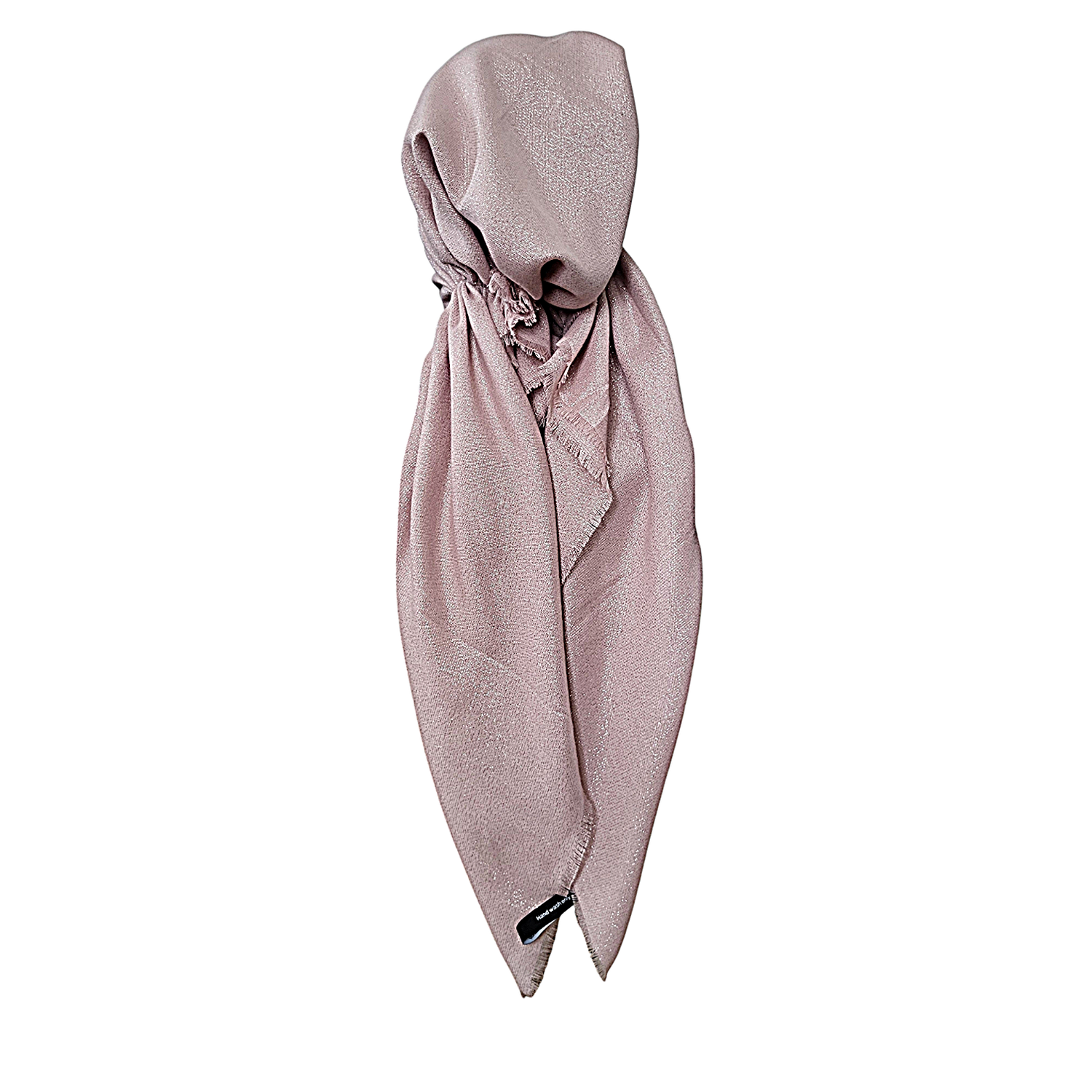 Blush w/glitter - soft fringes pretied tichel