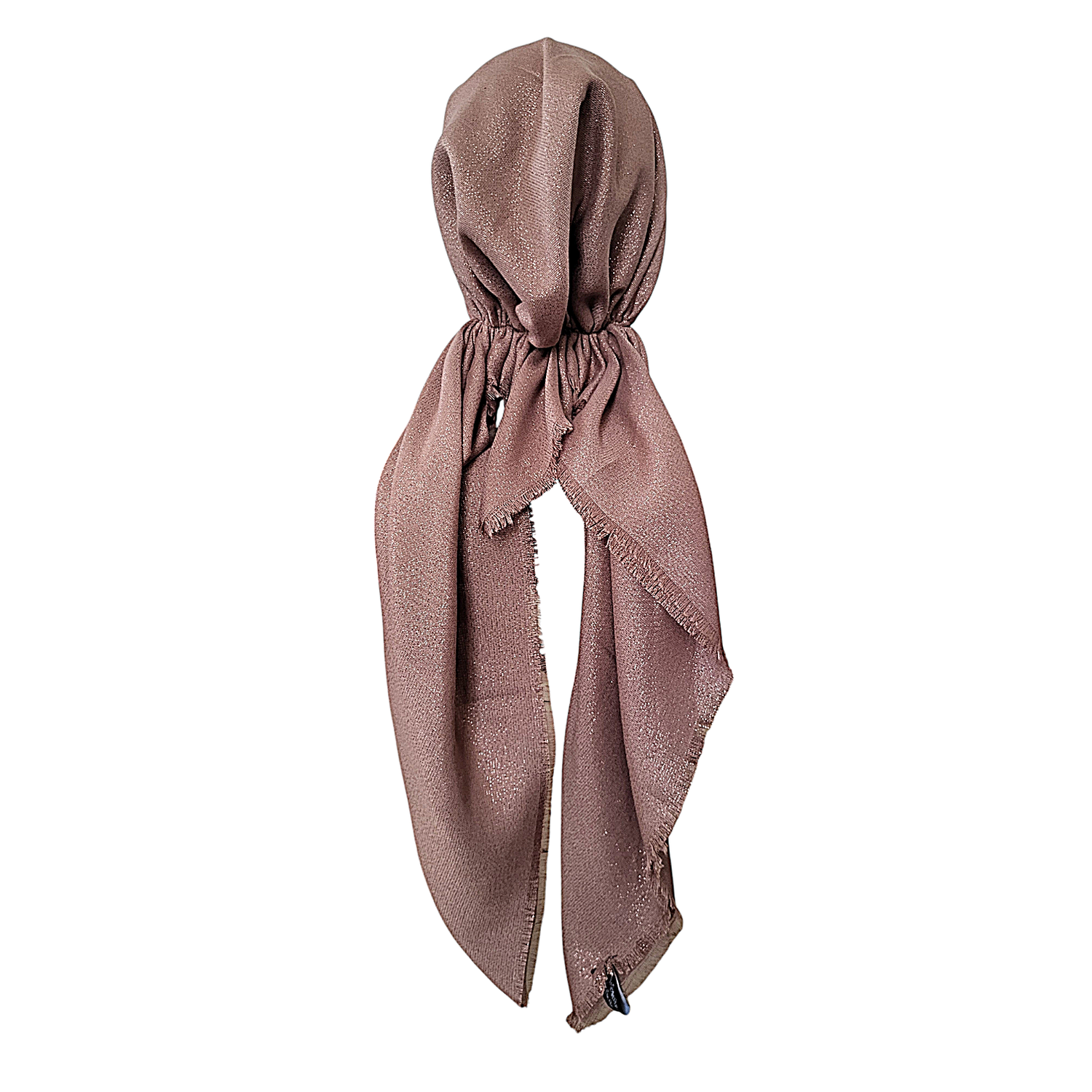 Rose gold w/glitter - soft fringes pretied tichel