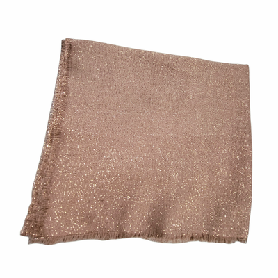 Solid slightly glittery soft fringed tichel - rose gold