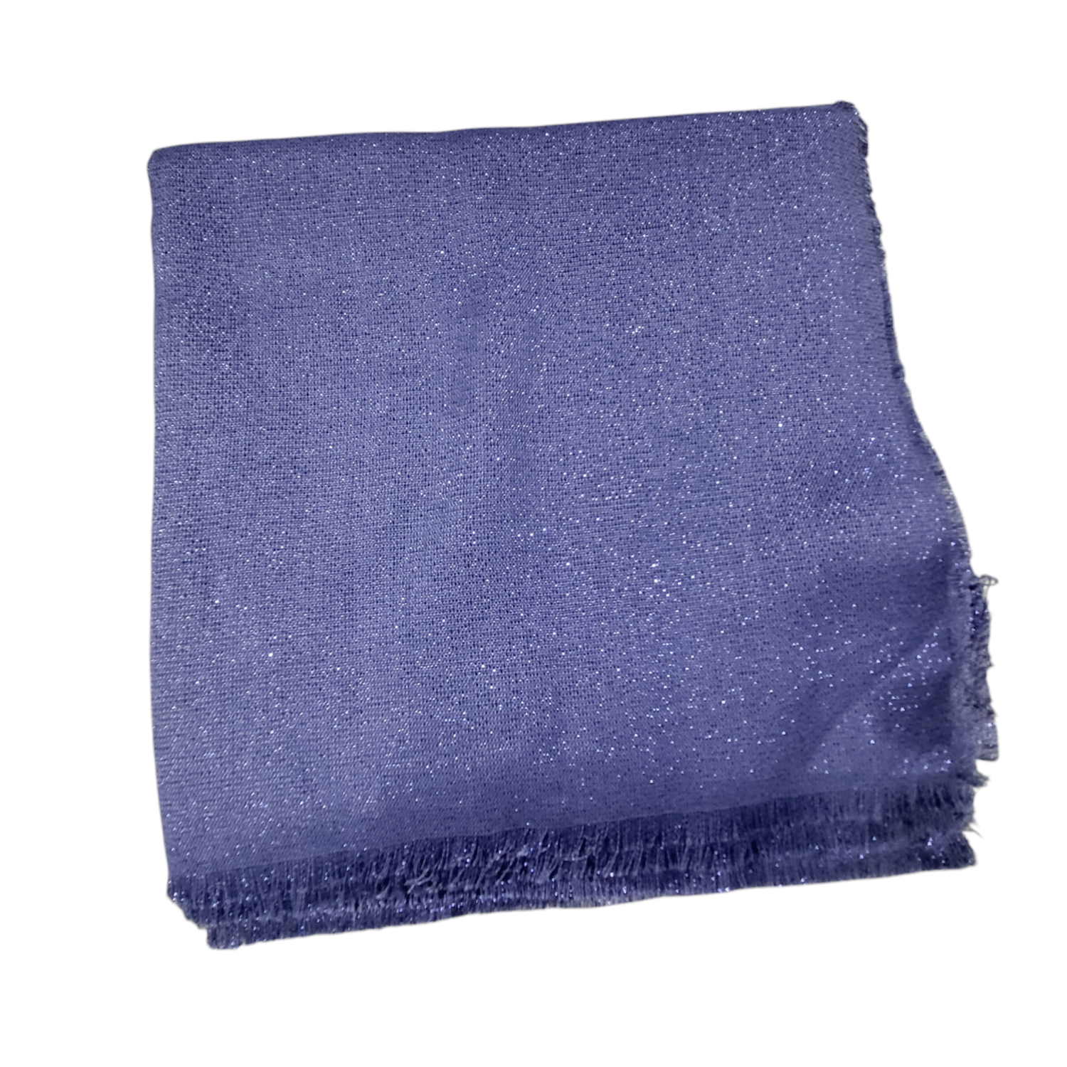 Solid slightly glittery soft fringed tichel - denim