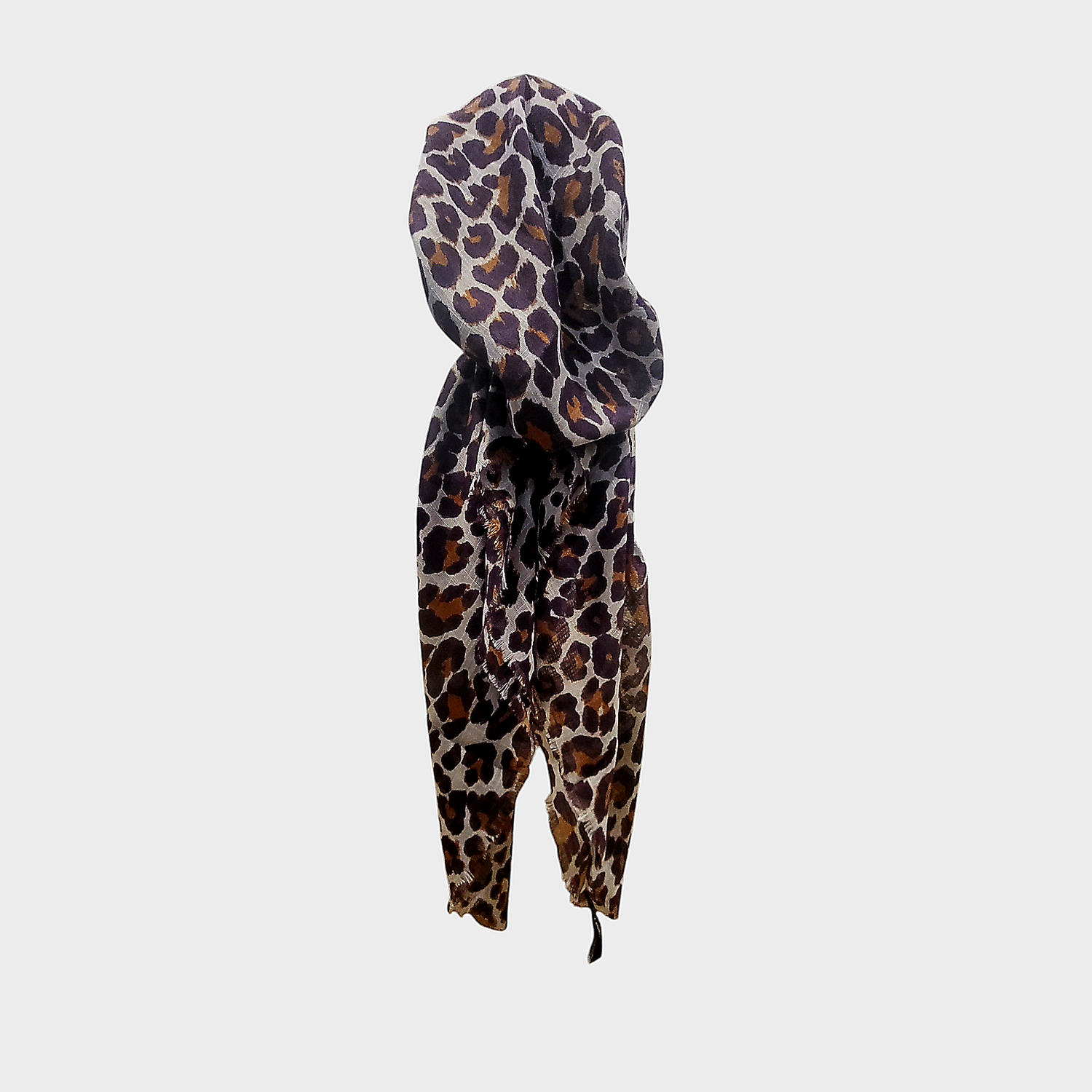 Blue leopard - soft fringes pretied tichel