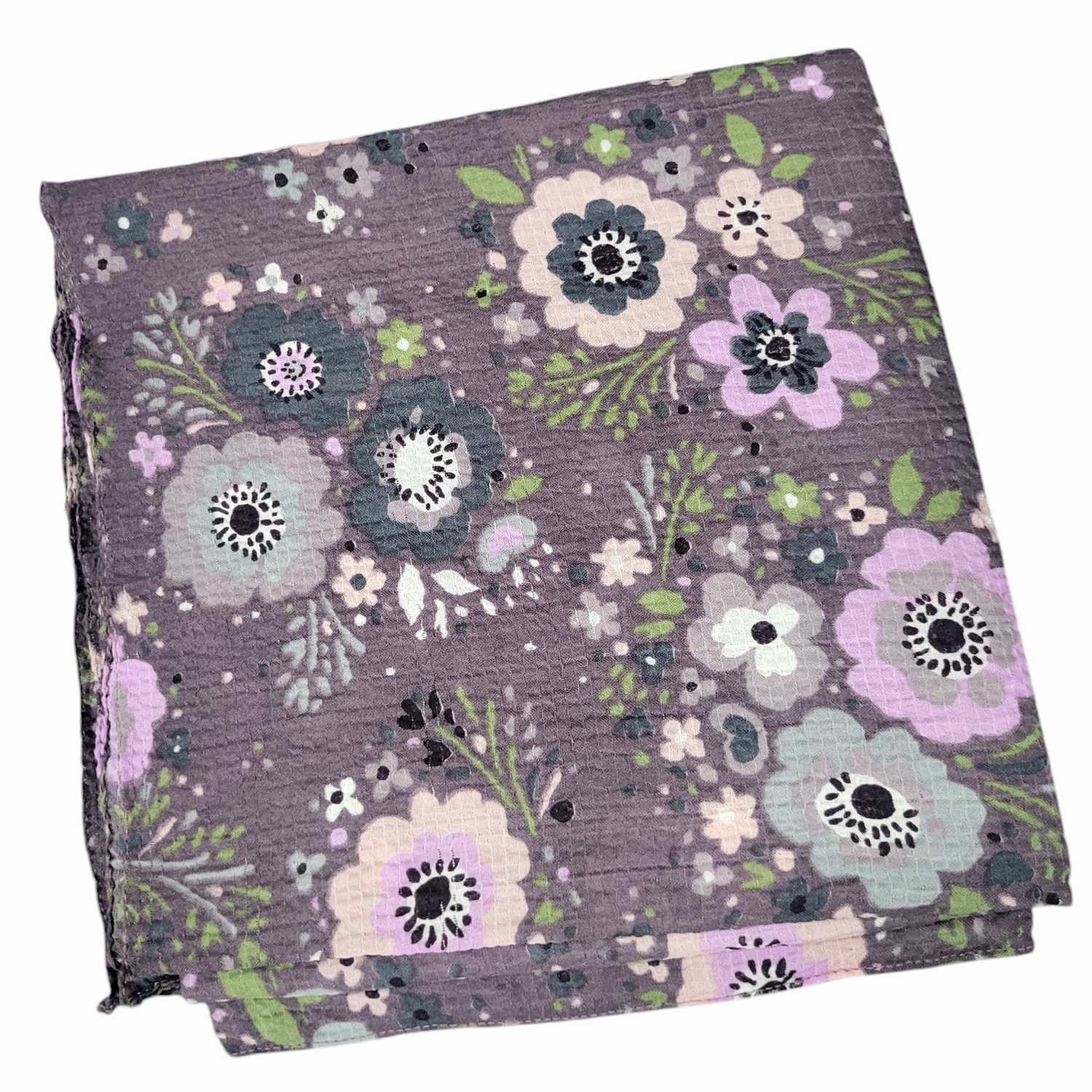 Dull berry - pretty flowers  thin gauzy tichel