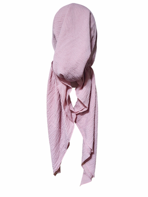 Light pink textured solid pre-tied tichel