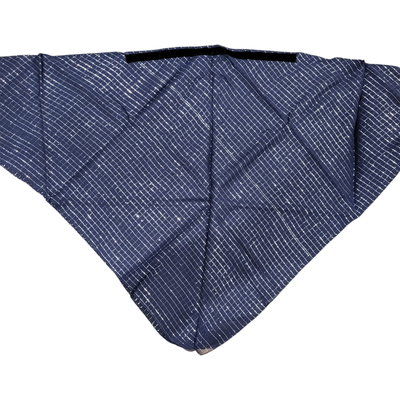 Navy triangular lurex tichel w/band sewn in