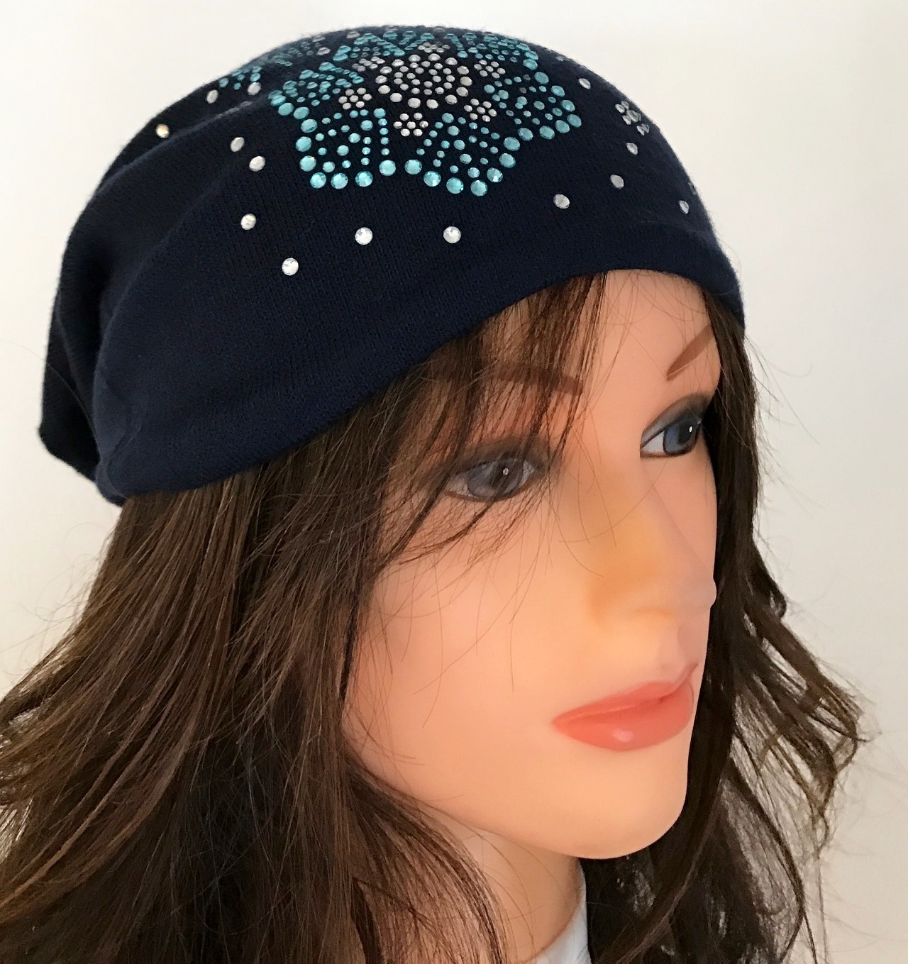 Snowflake Beanie in 3 colors, choose: blue
