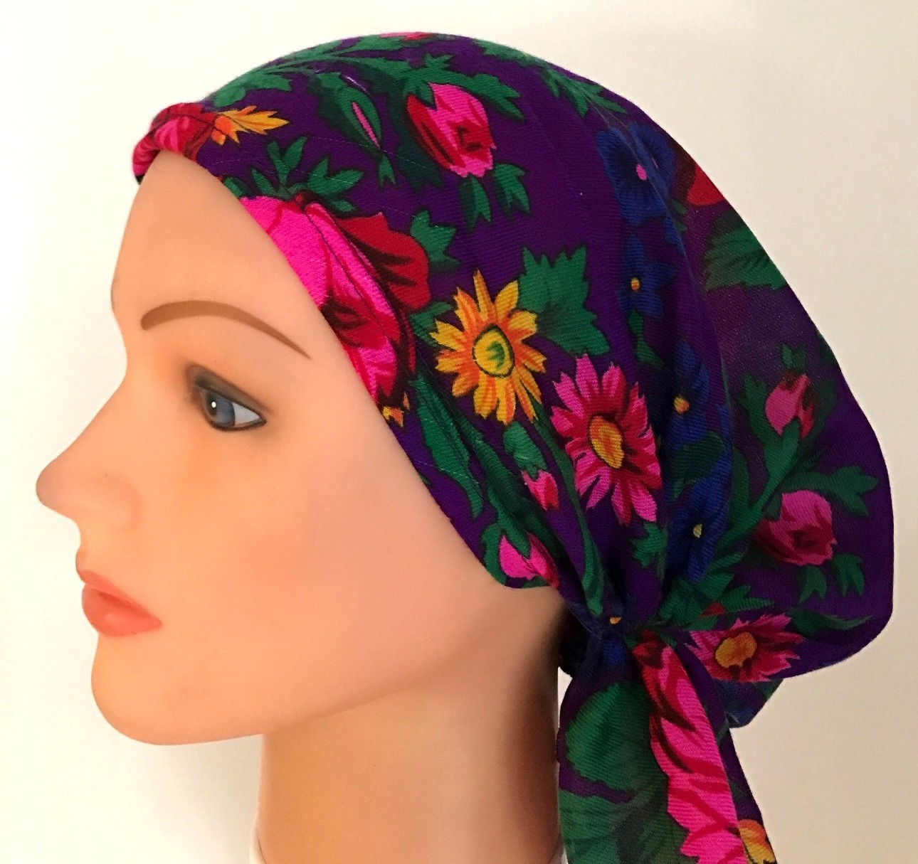 Pre tied tichel vintage purple