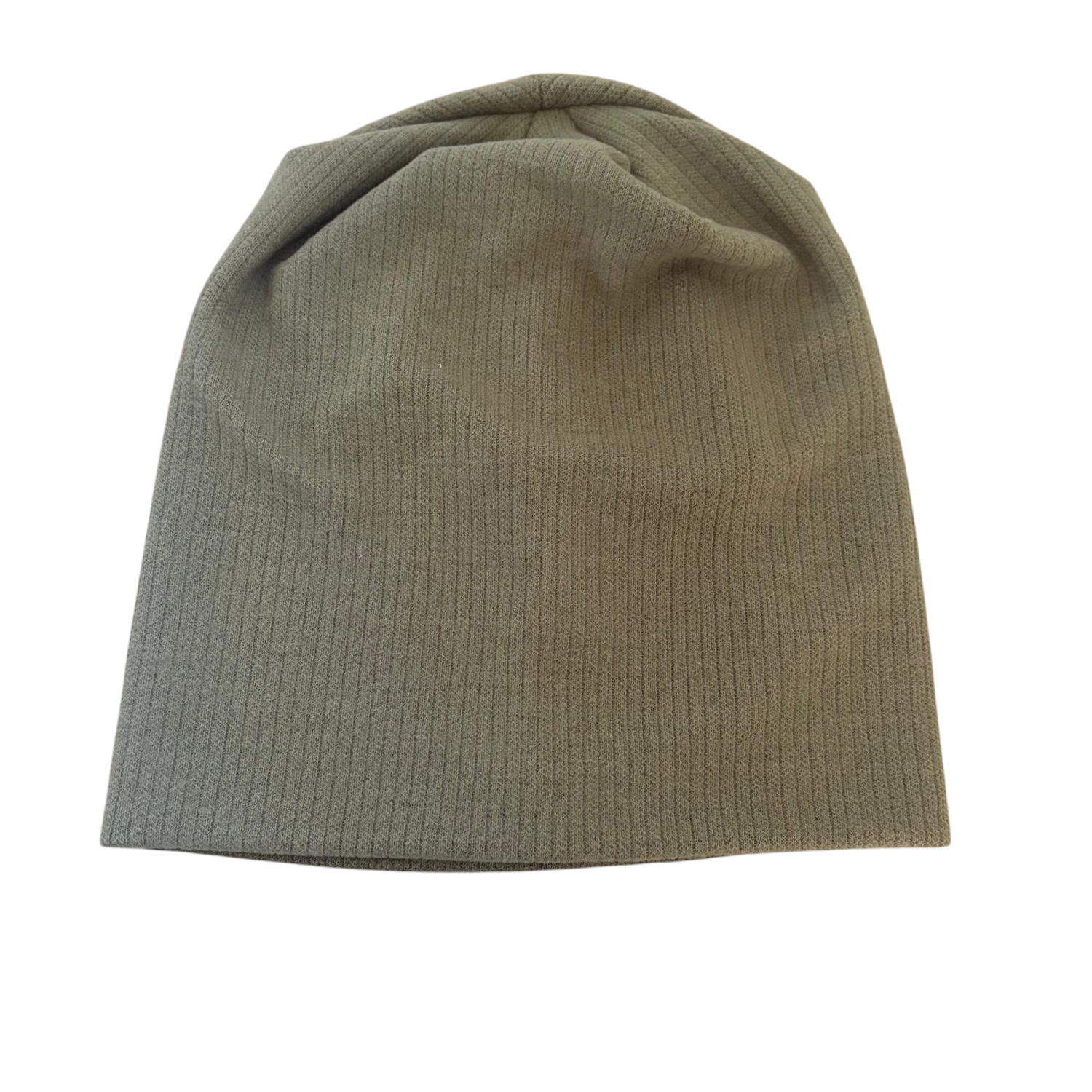 Luxury ribbed beanie - light olive