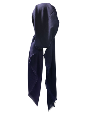 Shades of slight blue/purple -  shaded soft fringes pretied tichel