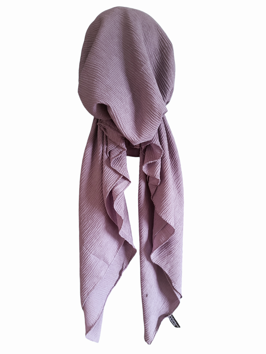 Deep lavender textured pre tied tichel 