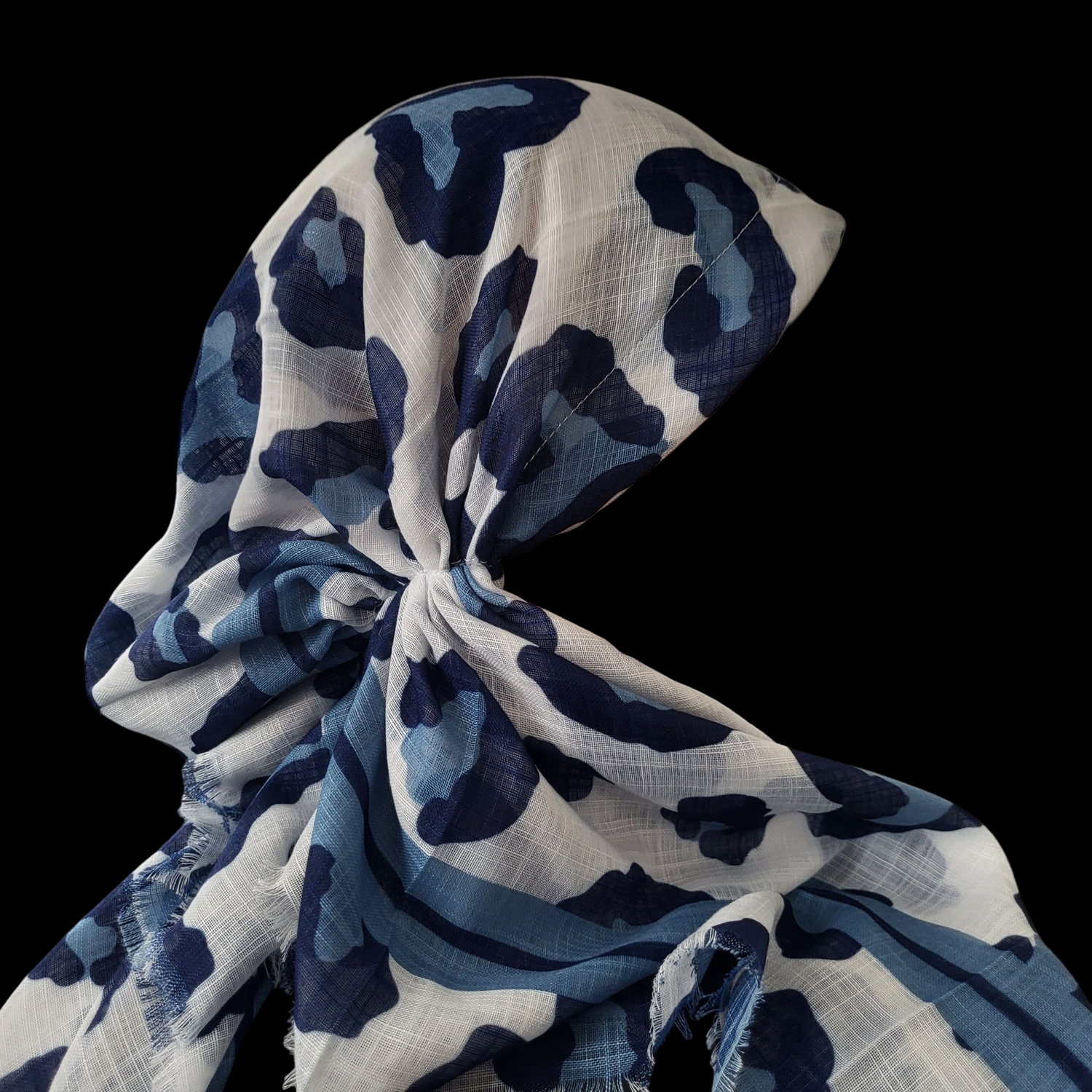 White leopard - soft fringes pretied tichel