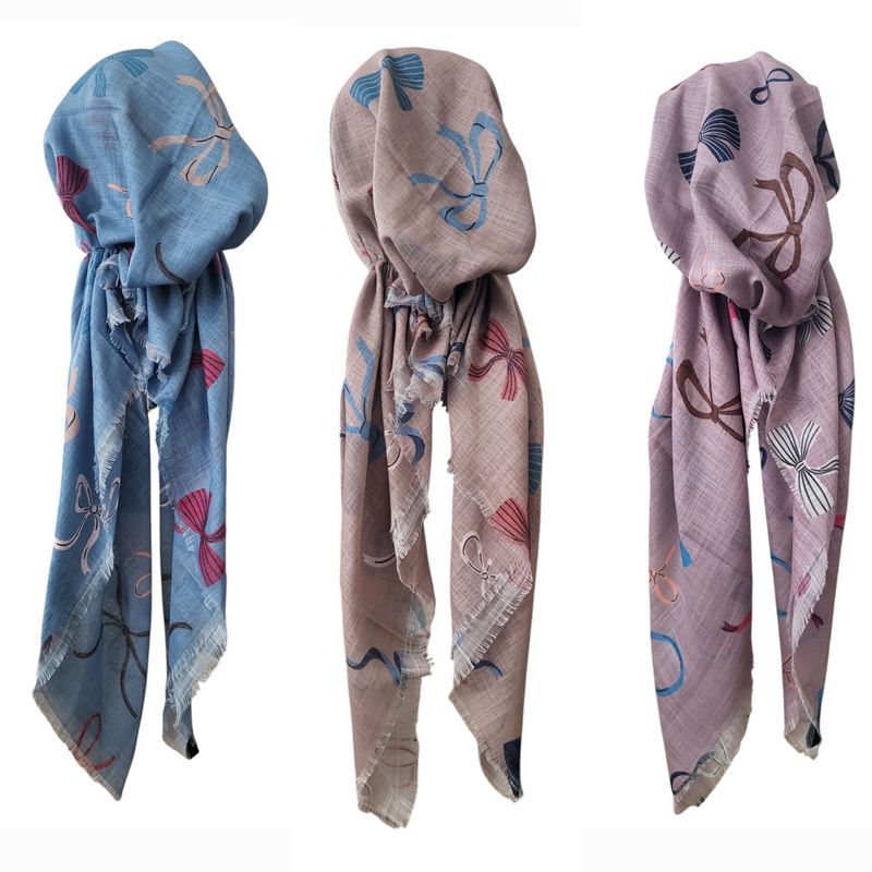 Flowers patterned - soft fringes pretied tichels