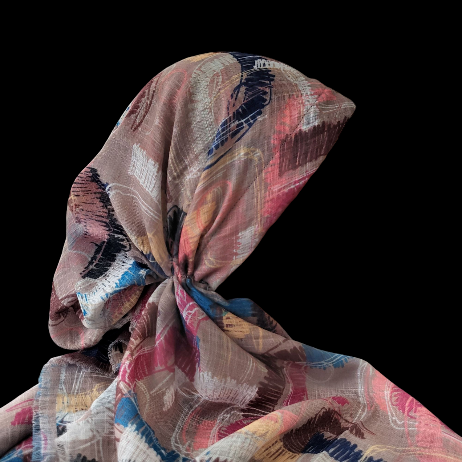 Tan n' more multicolored - soft fringes pretied tichel